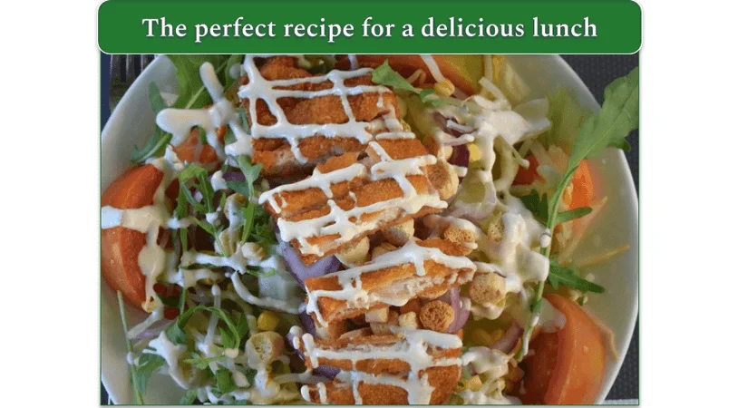 A serving of the chicken salad recipe on a plate