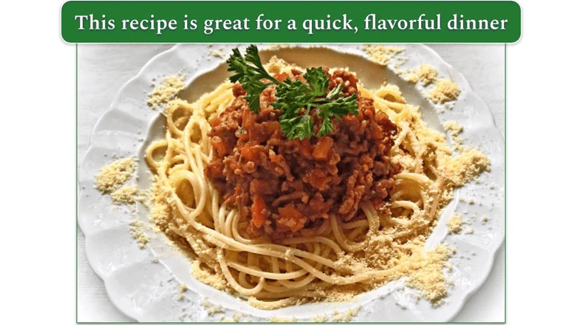 Chicken Spaghetti bolognese on a plate