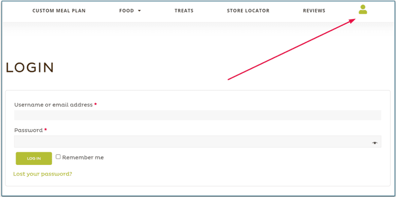 Screenshot of Raised Right's login page