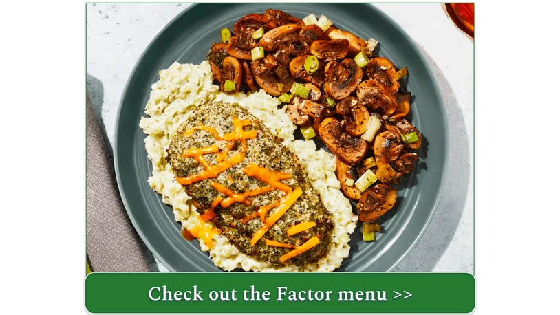 Ranch Baked Chicken with Cheesy Broccoli "Rice" & Roasted Mushrooms by Factor