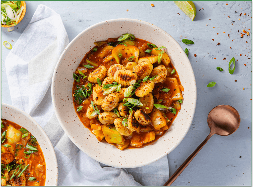 Purple Carrot's Japanese Gnocchi with Miso Tomato Butter and Bok Choy