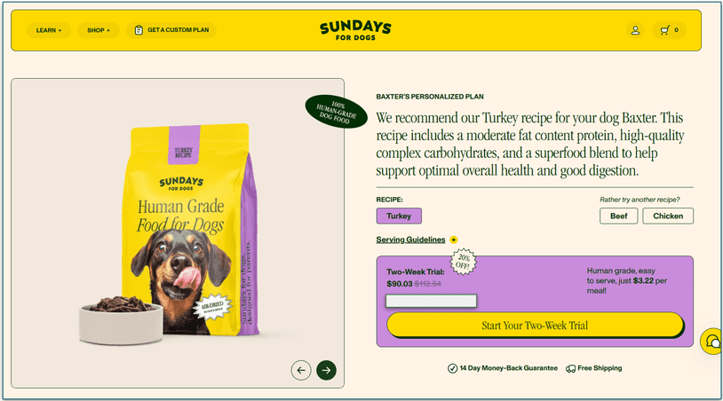  Baxter's recommended trial recipe