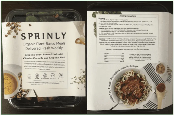 Sprinly meal packaging