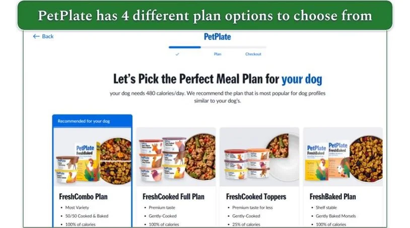 PetPlat's 4 plan options during signup