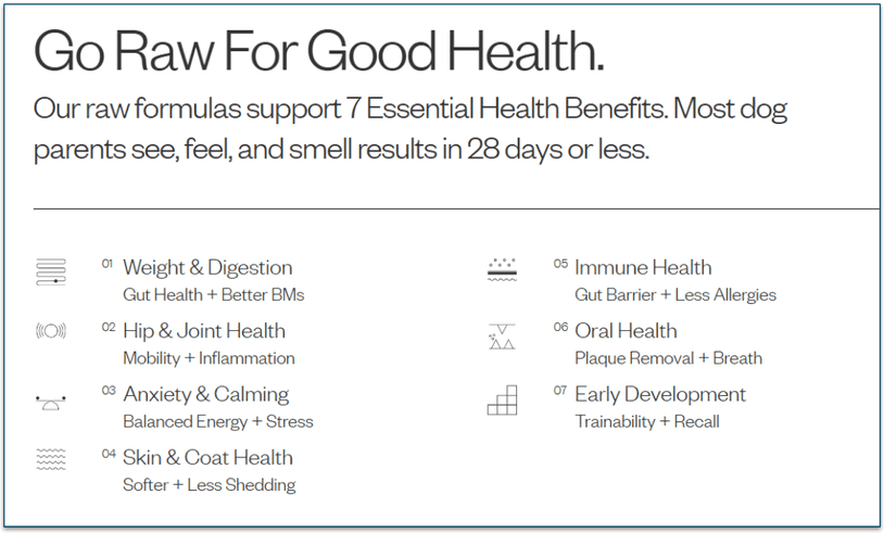 The 7 benefits of feeding Maev raw formulas