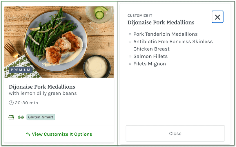 Dijonaise Pork Medallions from Home Chef and customize it options available