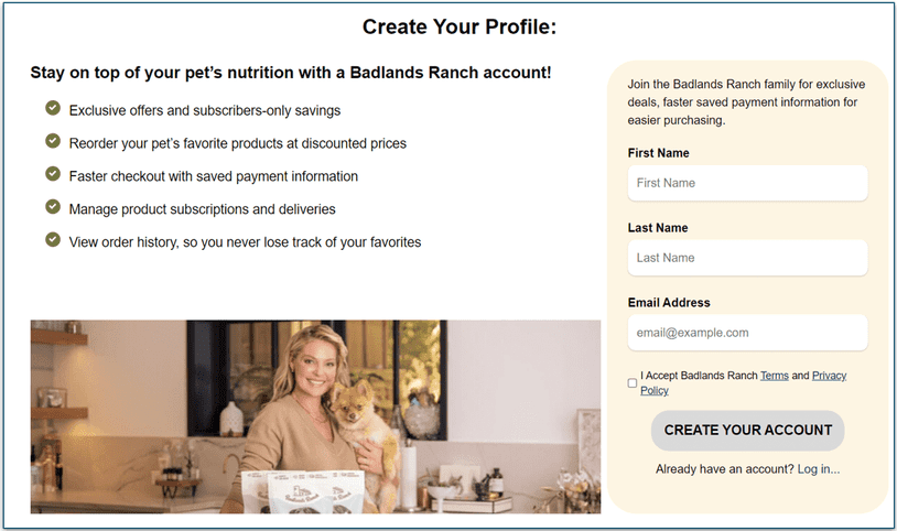 Keep track of your orders by opening an account