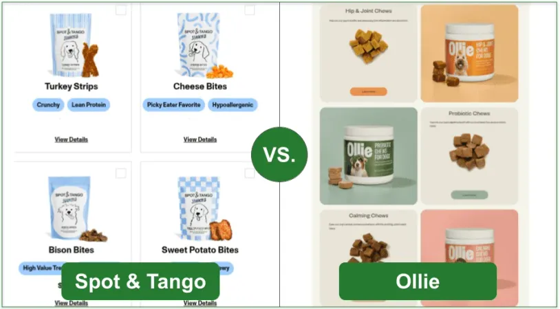 Both Spot & Tango and Ollie offer extras