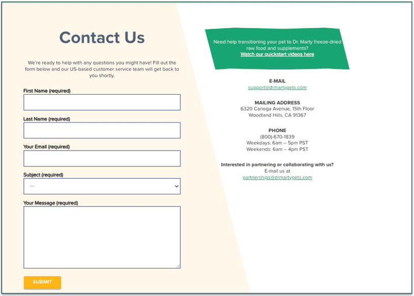 Contact Dr. Marty Pets by phone, email, mail, or webform