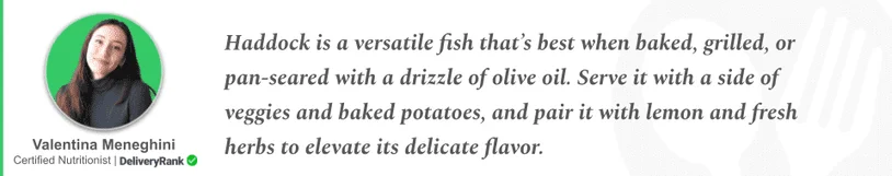 Nutritionist quote about haddock