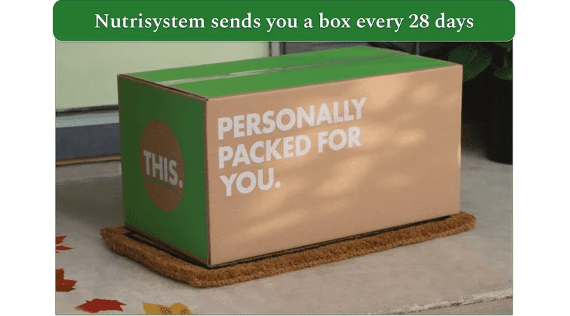 Nutrisystem box gets delivered to your doorstep every 28 days