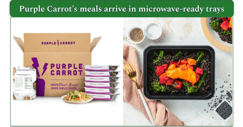 Unboxed Purple Carrot delivery and Prepared Meal