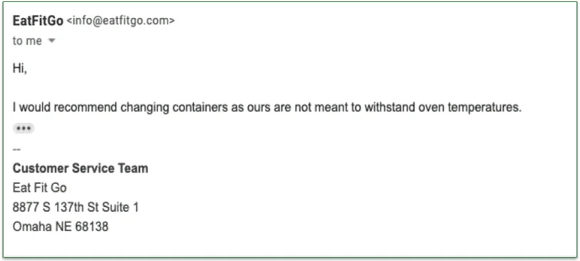 Eat Fit Go customer support email