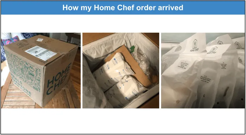 User photo of received Home Chef delivery