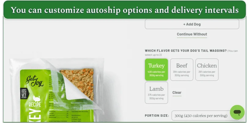 Get Joy Fresh Meal customization features