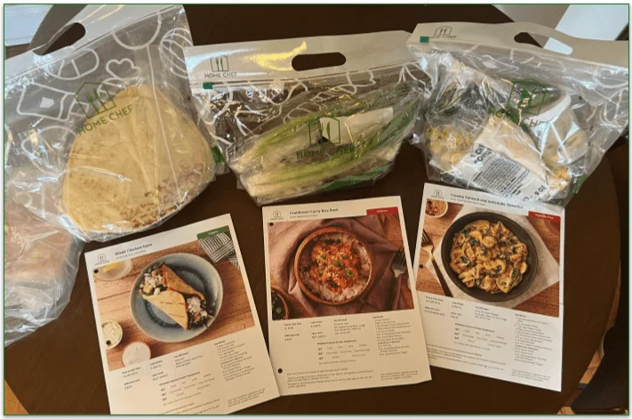 Photo of 3 Home Chef recipes and recipe cards