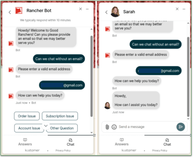 The bot could be friendlier and faster