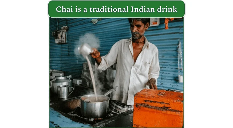 Chai wallah preparing traditional chai tea