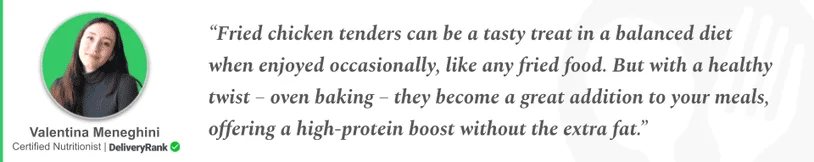 Nutritionist quote about chicken tenders