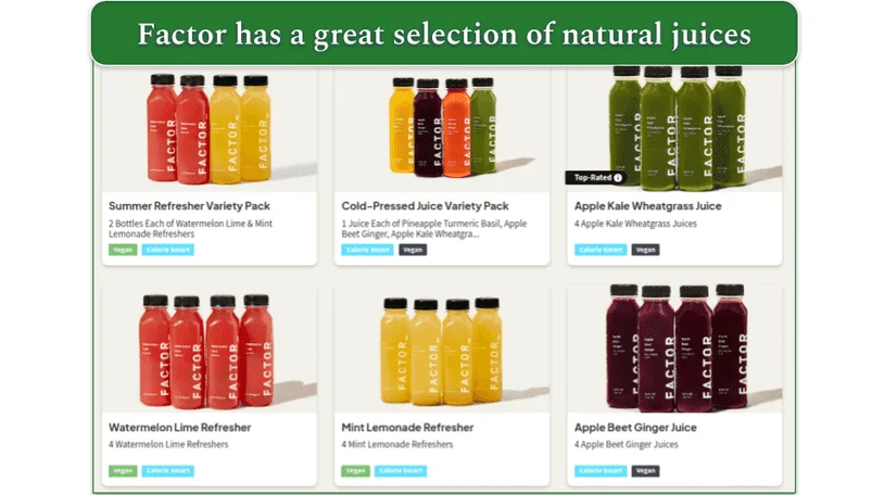 Image showing Factor's Add-ons that includes juices