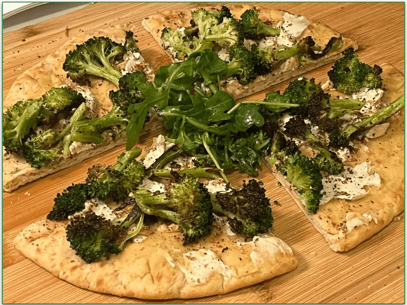 Image of Roasted Broccoli Flatbreads as prepared by our reviewer
