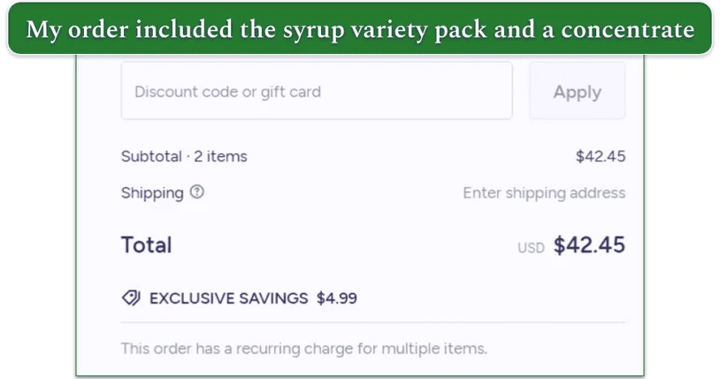 The total cost of a Javy Coffee order