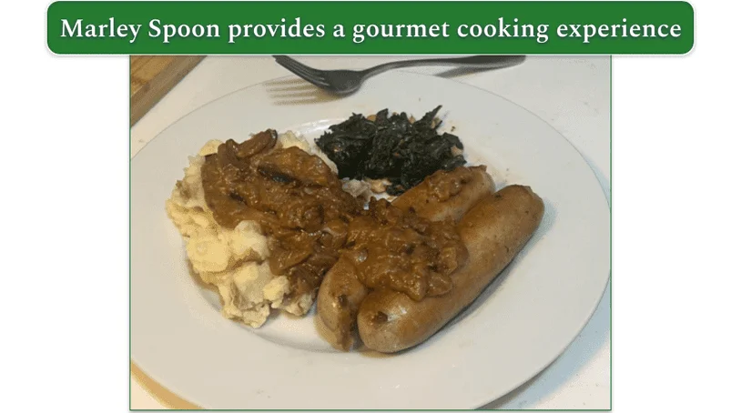 Marley Spoon’s Bratwurst with Caramelized Onion Sauce