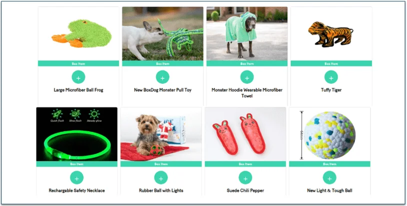 Screenshot of BoxDog's items