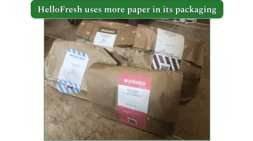 HelloFresh's paper packaging