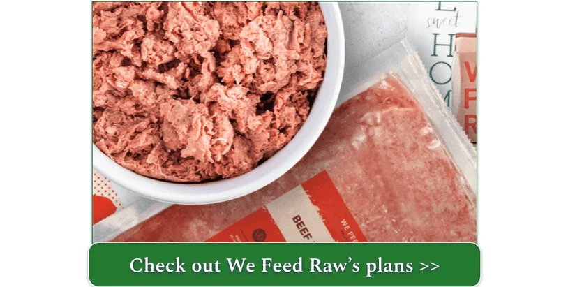 A pack and a bowl of We Feed Raw Beef Recipe