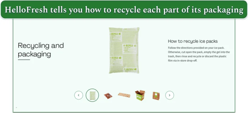 Recyclability of HelloFresh packaging