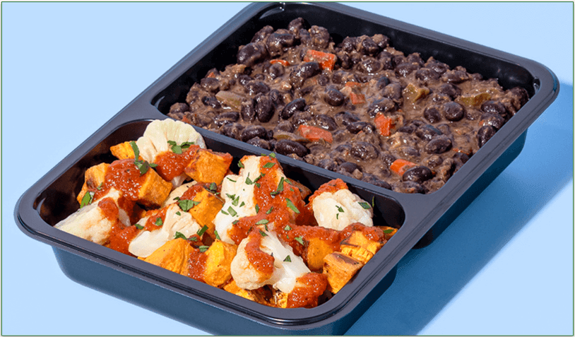 Purple Carrot's Cuban-Style Black Beans with Roasted Sweet Potatoes & Mojo Rojo