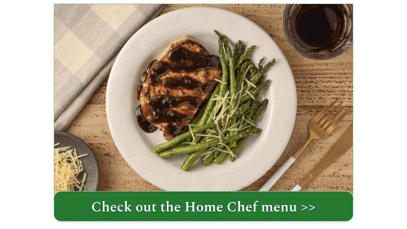 Home Chef's Carb-Conscious Balsamic-Fig Pork Chop with Parmesan Asparagus