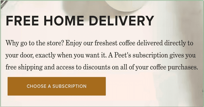 Brown Choose a Subscription button is easy to find