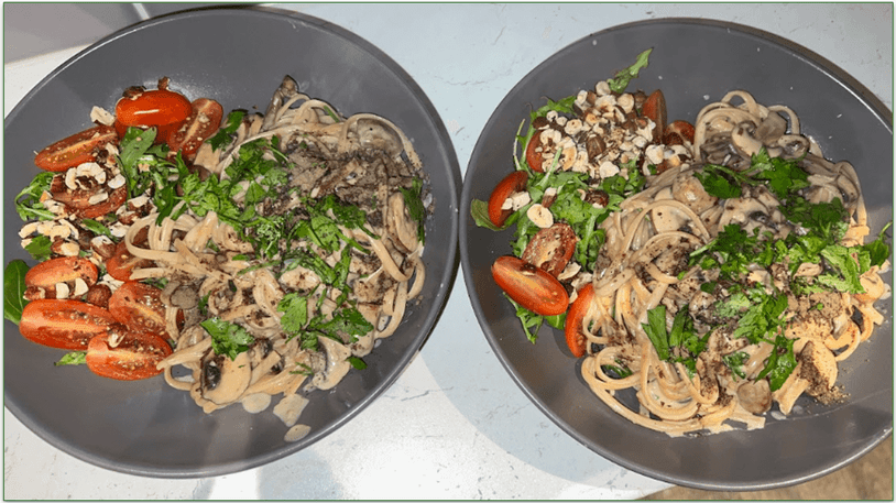 Cholesterol levels are displayed with other nutritional info