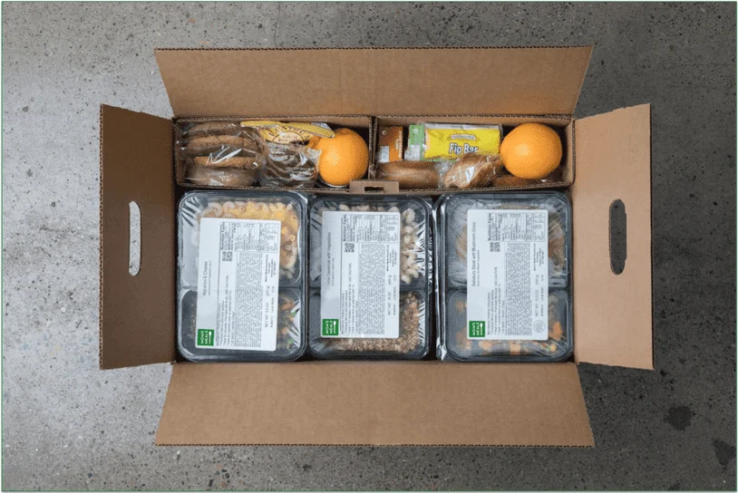 a screenshot of mom's meals' delivery box media kit image