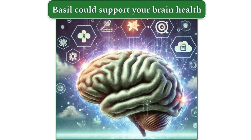 An image of the brain accompanied by symbols indicating good memory and cognition