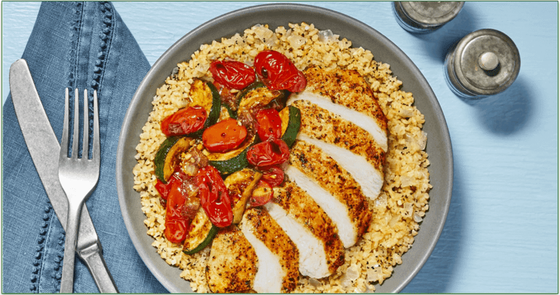 A chicken and bulgur recipe from HelloFresh