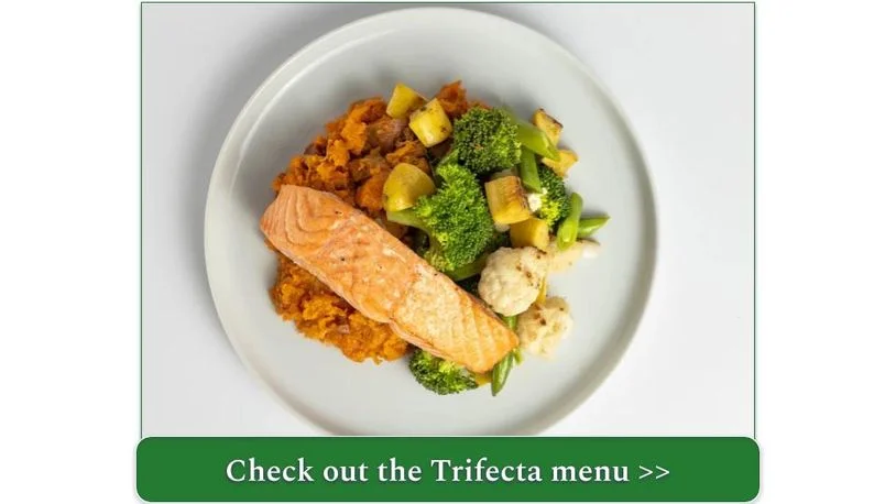 Trifecta's Salmon, Sweet Potato, Mixed Vegetables Meal