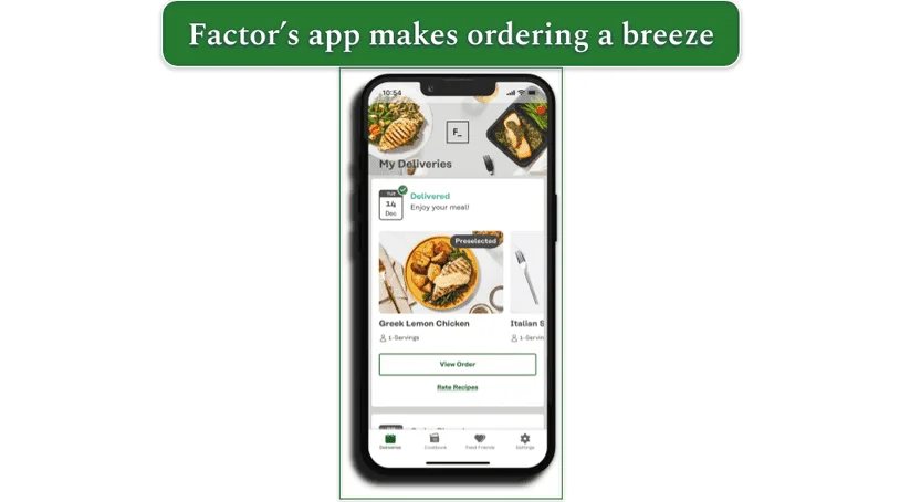  Factor's mobile phone app