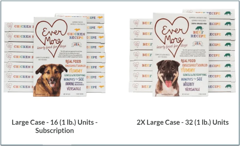 Evermore's Large and 2X Large dog food cases