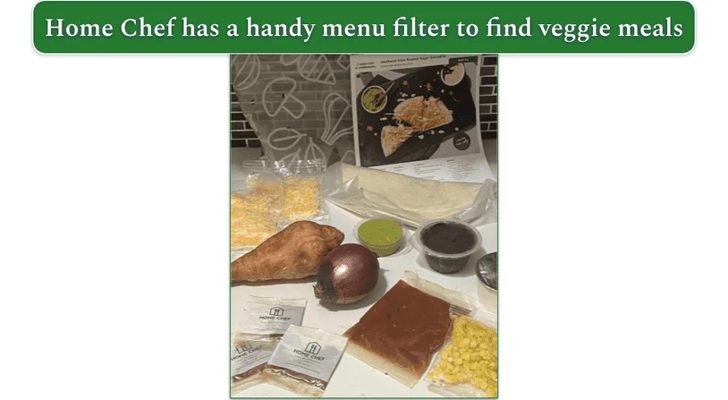 Home Chef’s South-west style roasted veggie quesadilla