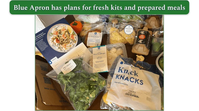 Unpacked Blue Apron order