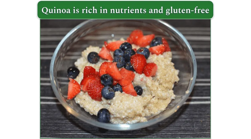 A bowl of quinoa porridge with berries