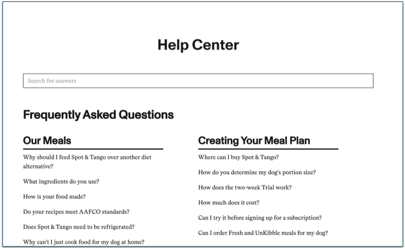 Spot & Tango has a comprehensive FAQ page