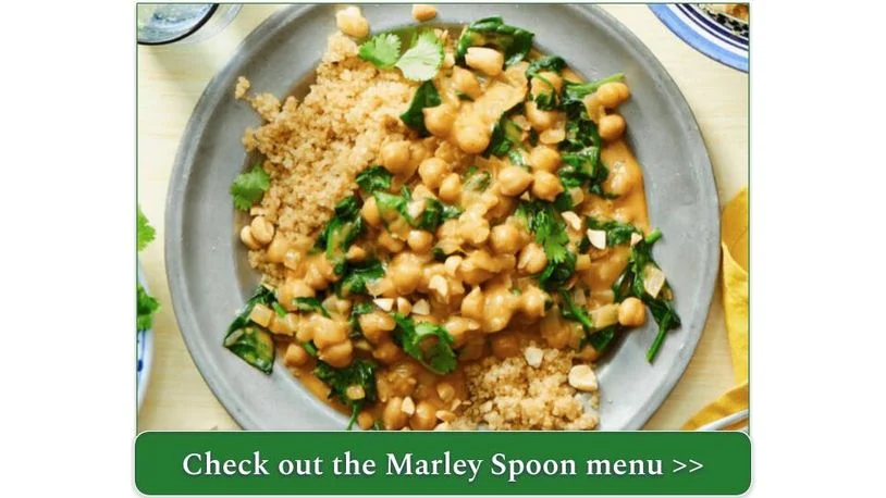 Marley Spoon's Fast! Spinach Thai Red Curry & Chicken Strips with Quinoa & Peanuts