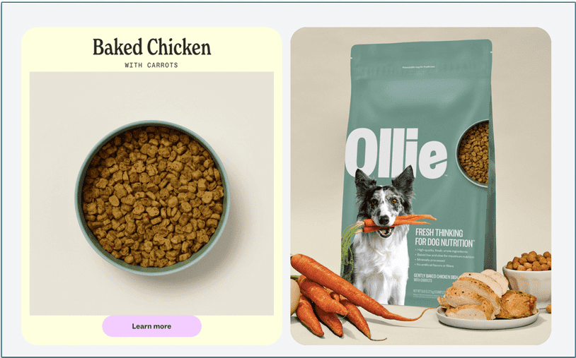 Ollie baked chicken recipe in a bowl and the bag