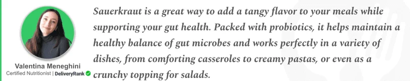 Quote from our certified nutritionist about sauerkraut