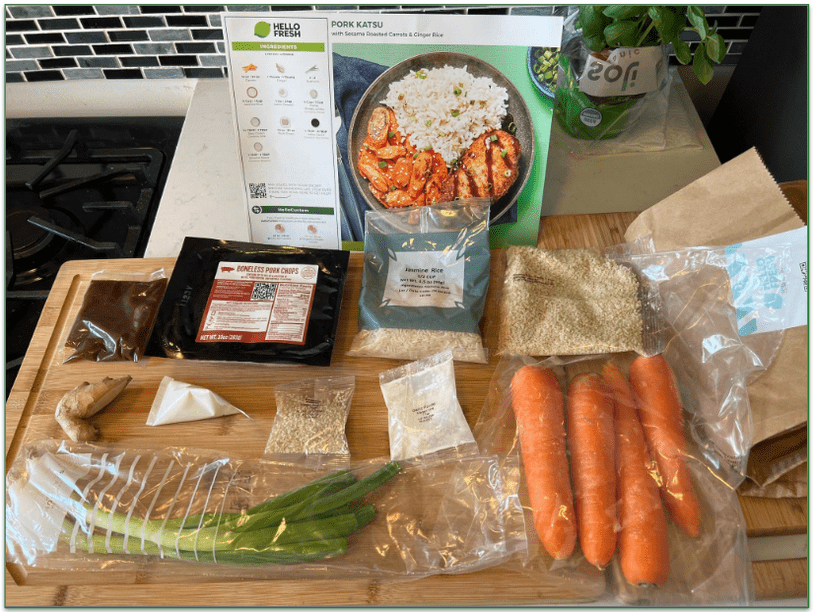 HelloFresh’s Pork Katsu ingredients