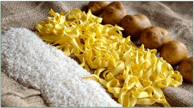 Rice, pasta, and potatoes
